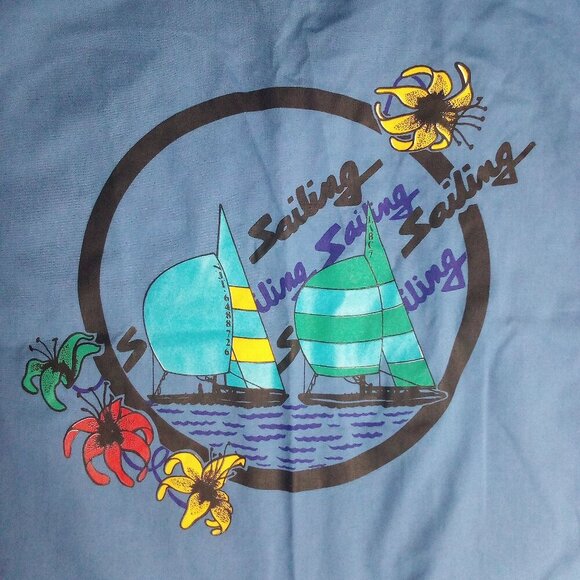 Vintage Sailing Boats Flowers V-Neck T-Shirt - Picture 1 of 6